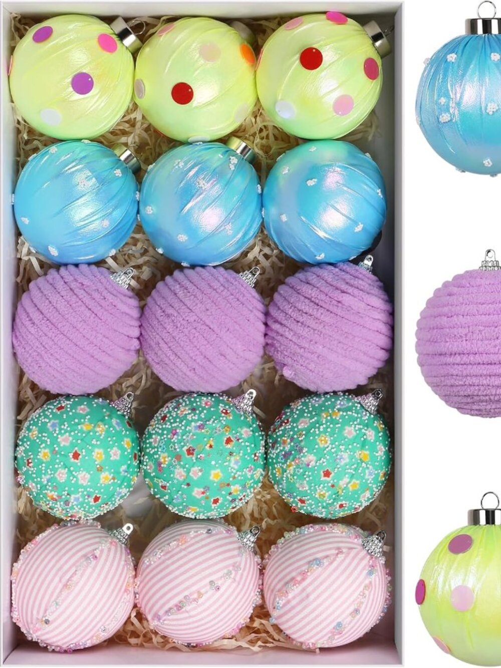 15pcs Macaroon Pastel Candy Ornament Set - New